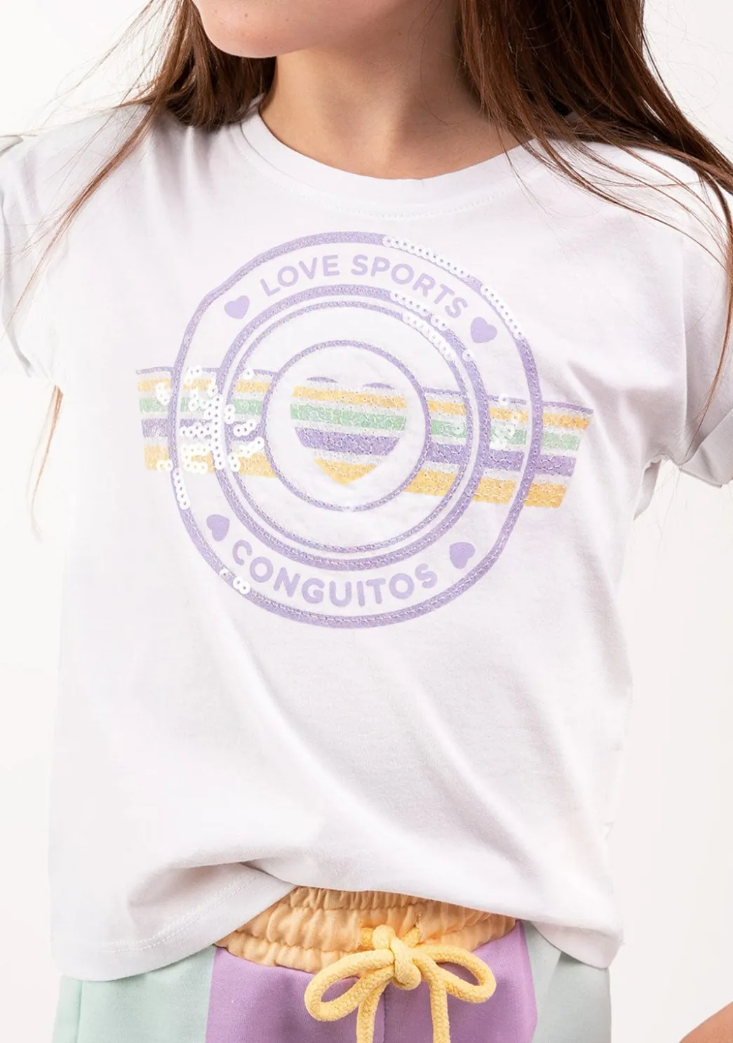 Outlet Camiseta De Niña Love Sports Lentejuelas Camisetas