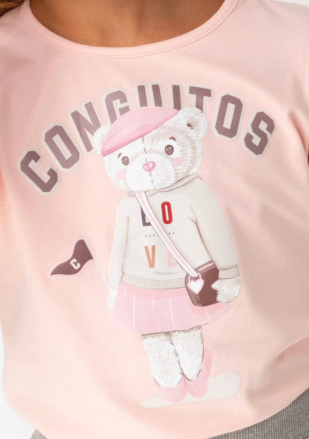 Sale Camiseta De Niña Osito University Rosa Camisetas|Camisetas Manga Larga