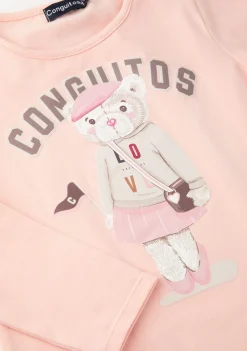 Sale Camiseta De Niña Osito University Rosa Camisetas|Camisetas Manga Larga