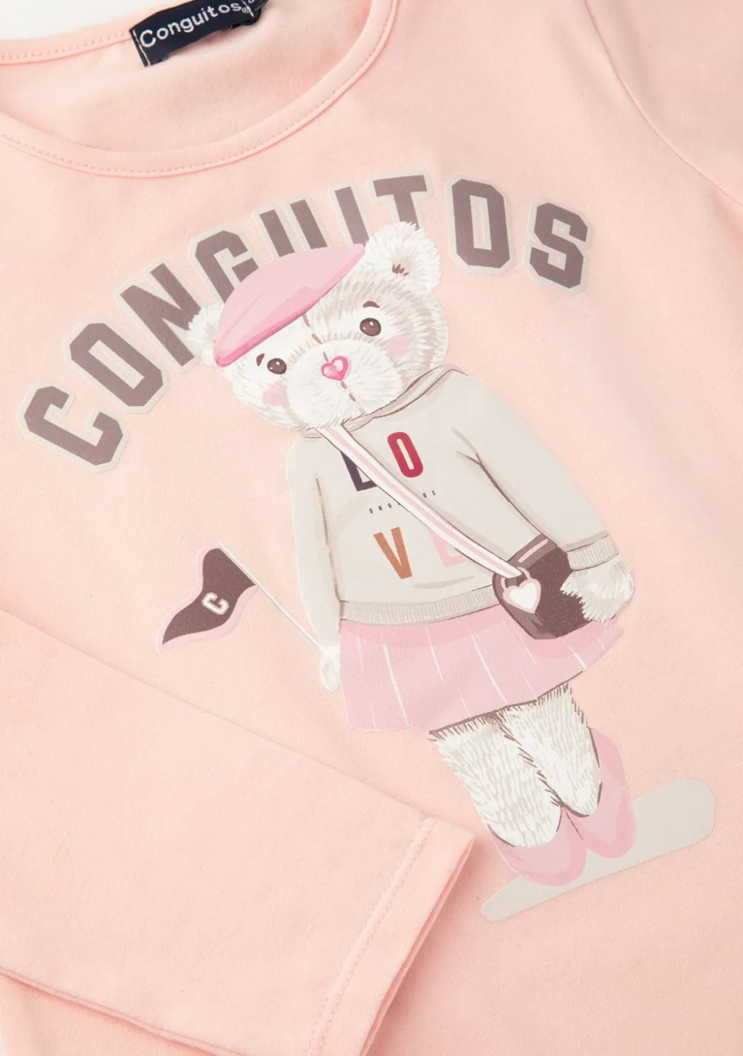 Sale Camiseta De Niña Osito University Rosa Camisetas|Camisetas Manga Larga