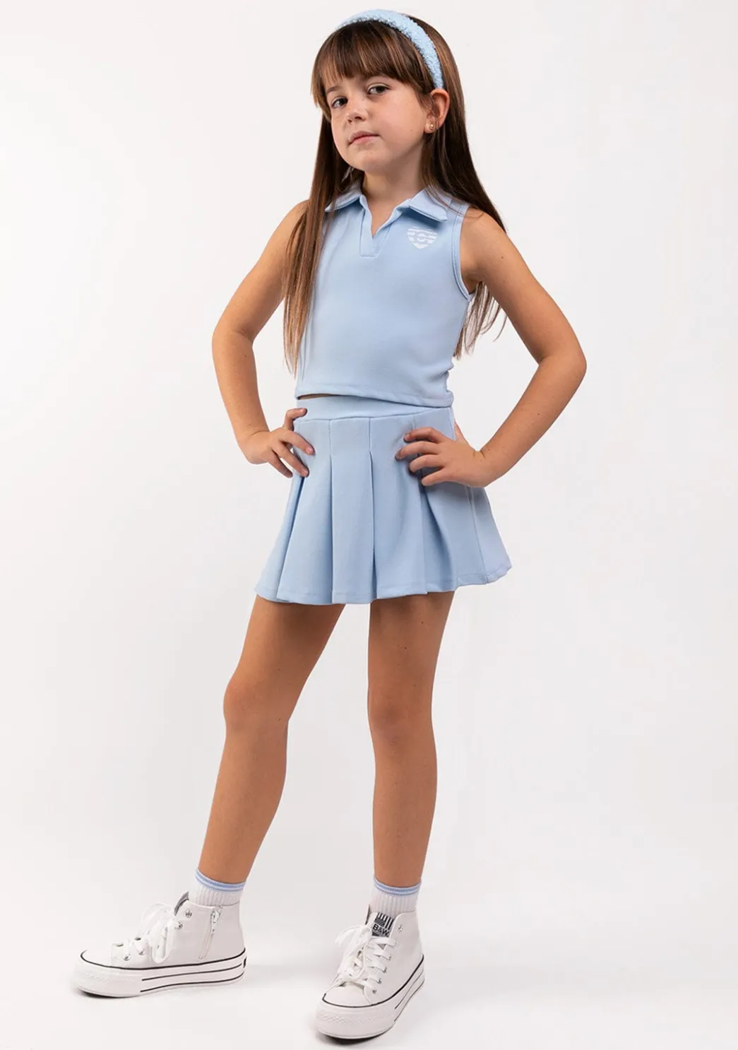 Sale Camiseta De Niña Polo Celeste Camisetas