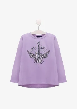 Cheap Camiseta De Niña Rock Malva Camisetas|Camisetas Manga Larga