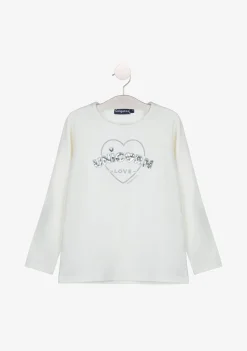 New Camiseta De Niña Unicorn Love Blanca Camisetas|Camisetas Manga Larga