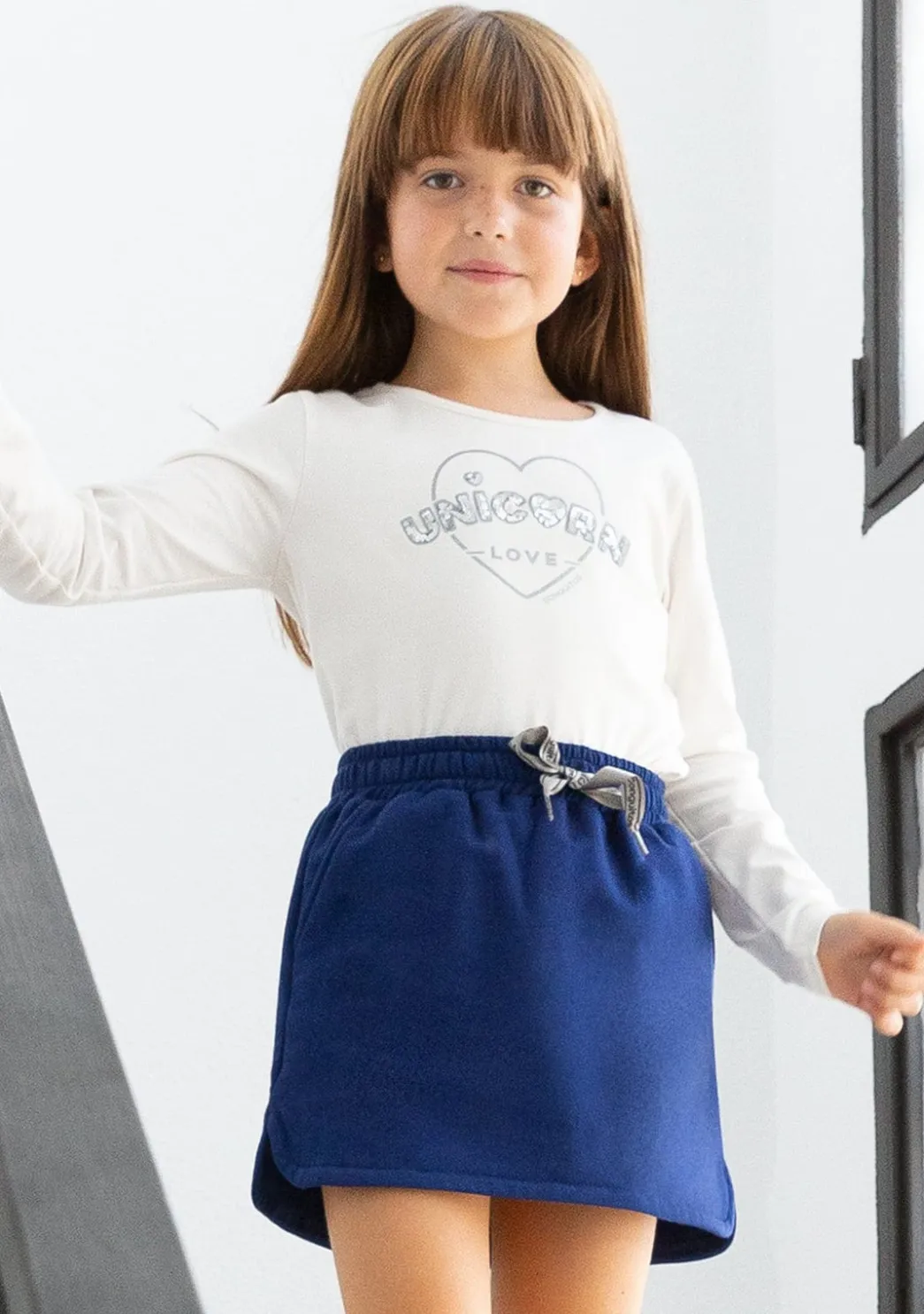 New Camiseta De Niña Unicorn Love Blanca Camisetas|Camisetas Manga Larga