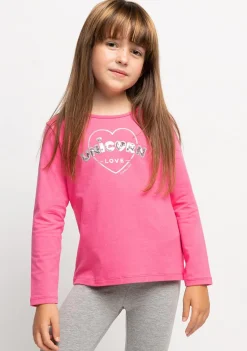Best Camiseta De Niña Unicorn Love Fucsia Camisetas|Camisetas Manga Larga