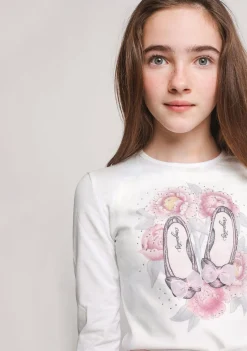 New Camiseta Niña Algodón Bailarinas Camisetas|Camisetas Manga Larga