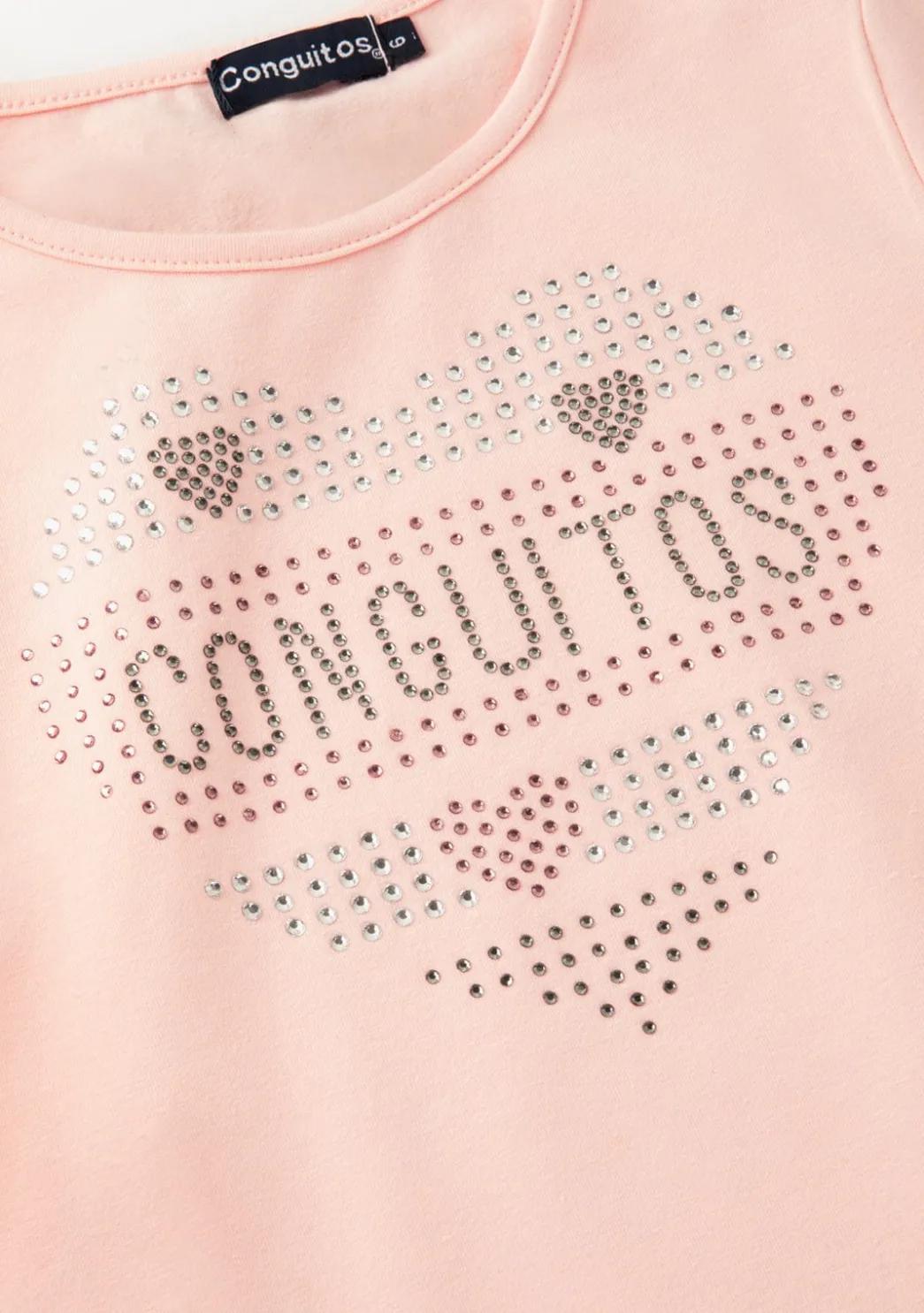 Shop Camiseta Niña Corazón Strass Rosa Camisetas|Camisetas Manga Larga