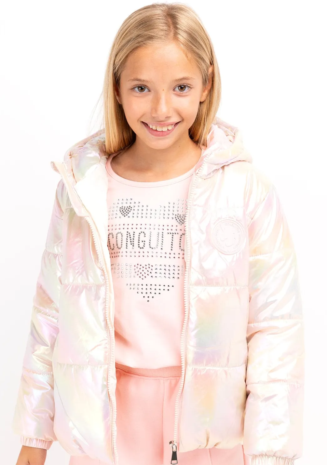Shop Camiseta Niña Corazón Strass Rosa Camisetas|Camisetas Manga Larga