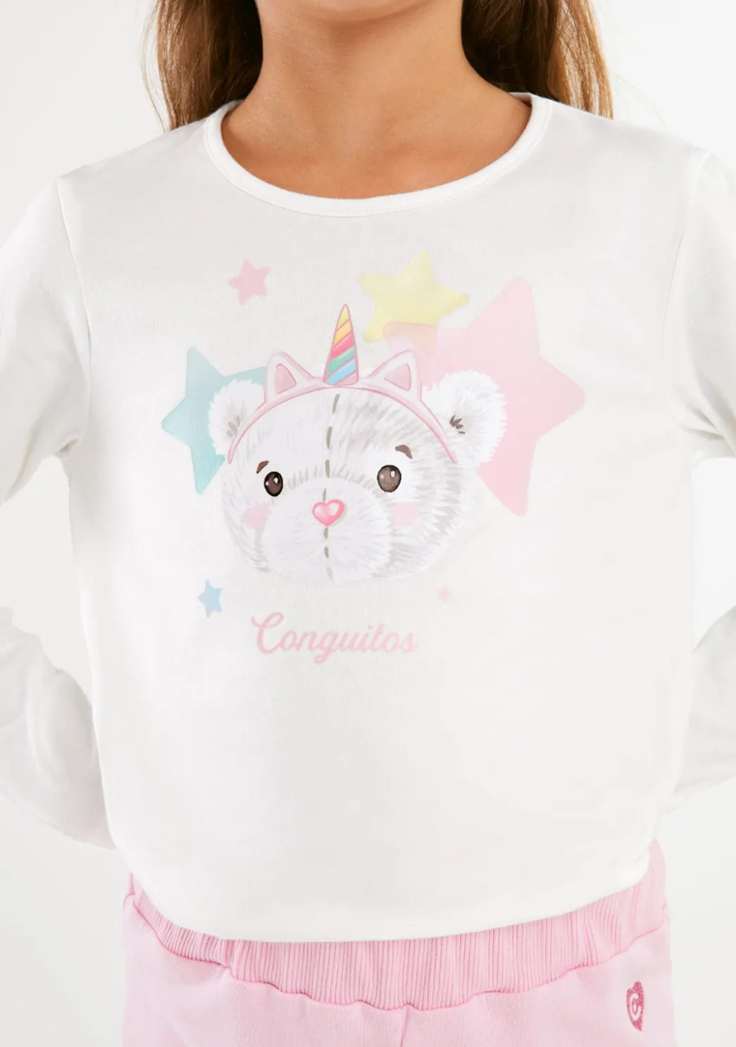 Store Camiseta Osita Estrellas Blanco Camisetas|Camisetas Manga Larga