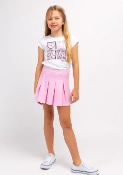 Hot Camiseta Sequinned Hearts Blanca De Niña Camisetas