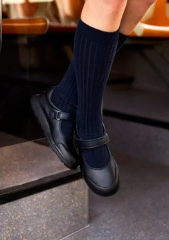 Fashion Colegiales Negro Piel Lavable De Niña Colegiales