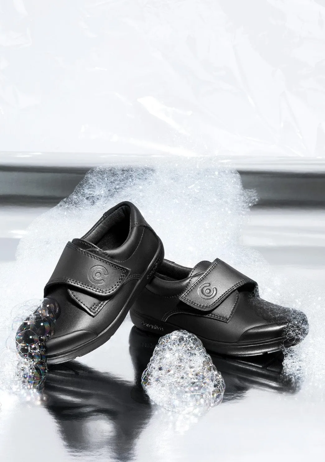 Best Sale Colegiales Negro Piel Lavable De Niño Colegiales