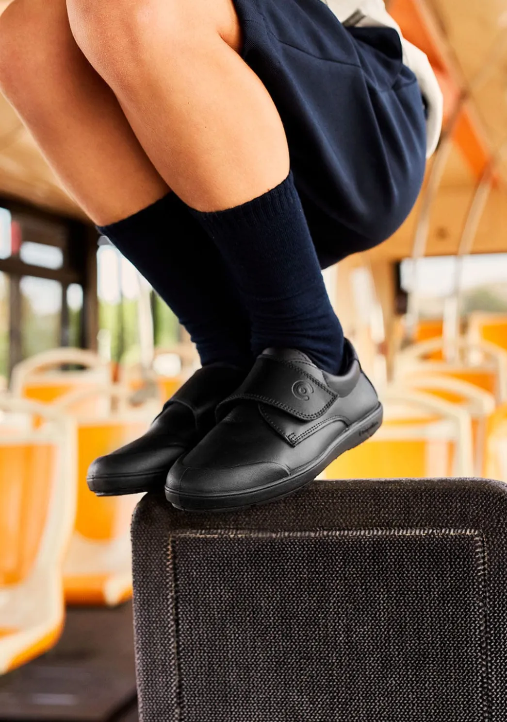 Best Sale Colegiales Negro Piel Lavable De Niño Colegiales
