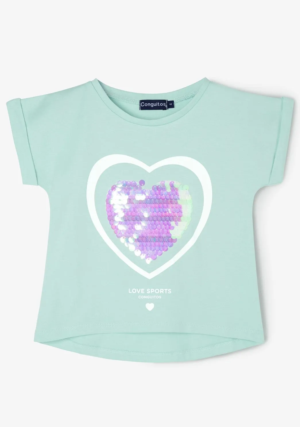 Best Conjunto De Niña Corazón Menta Shorts|Camisetas