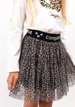 Best Sale Falda De Niña Tul Leopardo Faldas