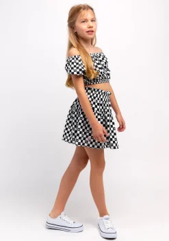 Store Falda Niña Cuadros Negro Faldas