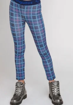 Flash Sale Leggins De Niña Cuadros Azul Marino Pantalones Y Leggins