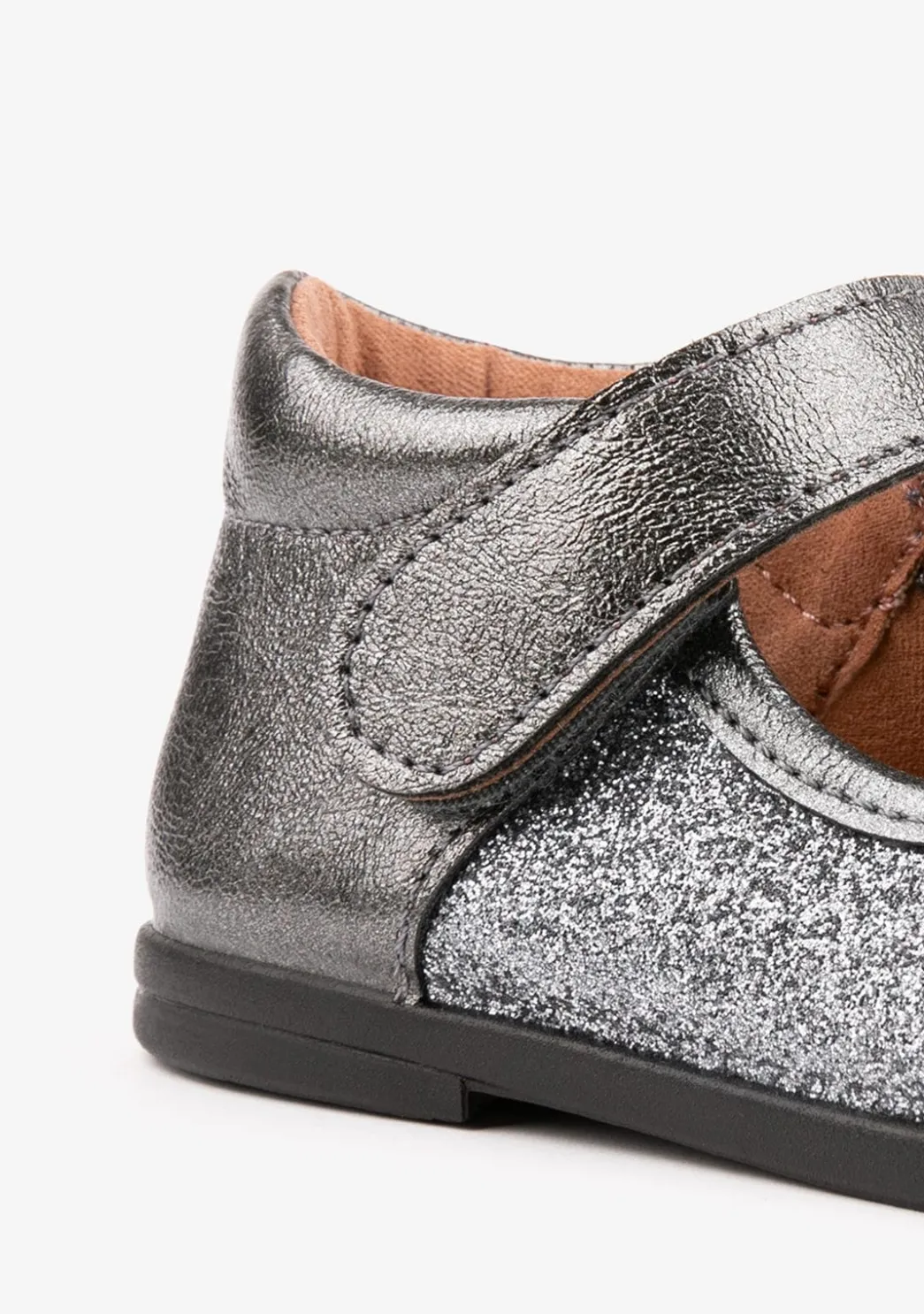 Fashion Merceditas De Bebé Glitter Plomo Bailarinas|Bailarinas