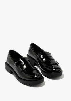 Cheap Mocasines De Niña Tiras Negro B&W Zapatos|Colegiales