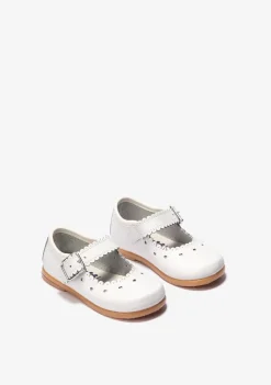 Outlet Pepitos De Bebé Hebilla Ondas Napa Blanco Bailarinas|Zapatos De Ceremonia