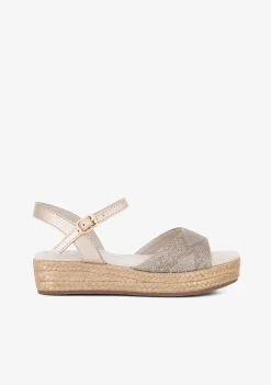 Sale Sandalias Cuña De Niña Serpiente Plata Sandalias|Alpargatas