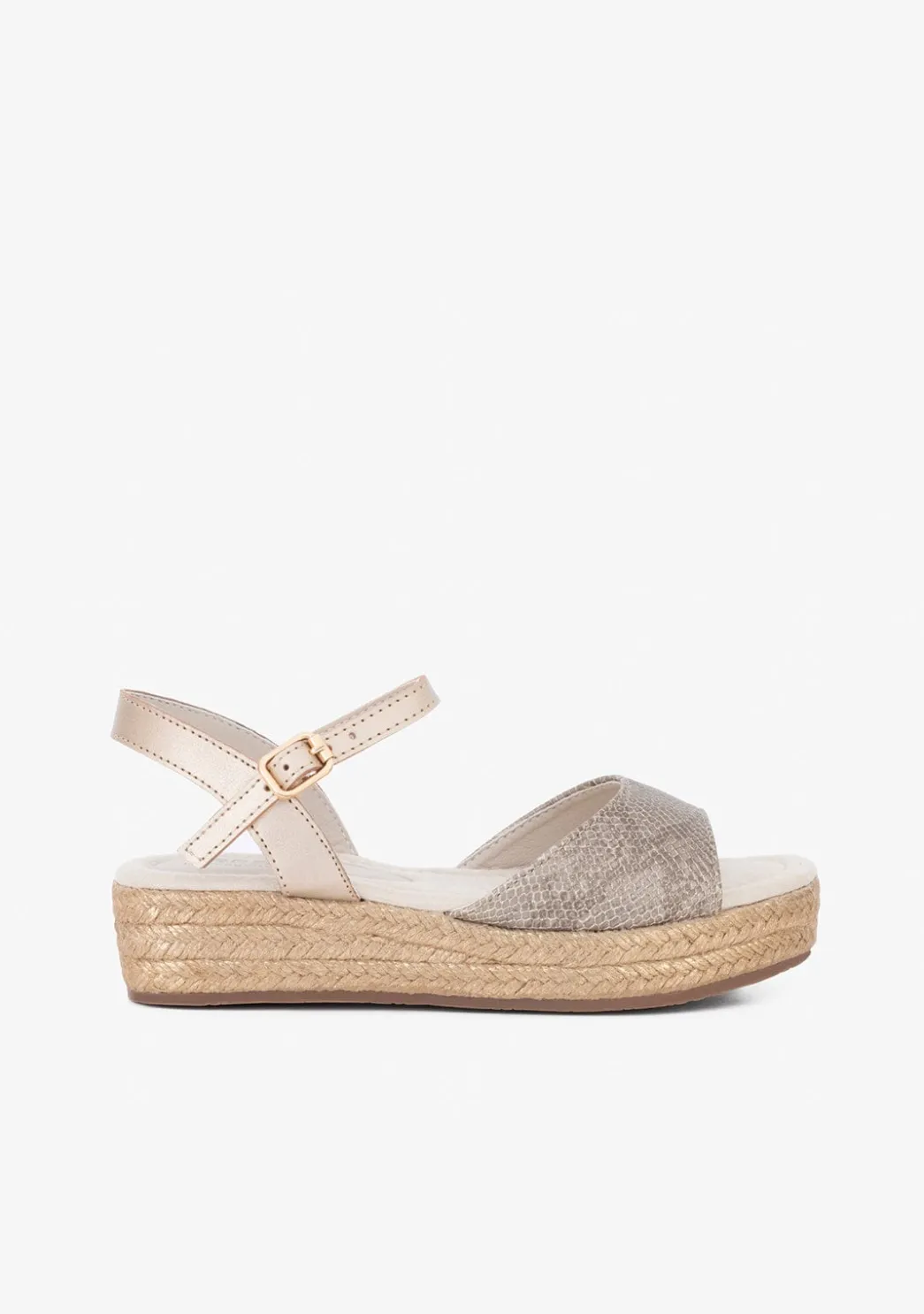 Sale Sandalias Cuña De Niña Serpiente Plata Sandalias|Alpargatas