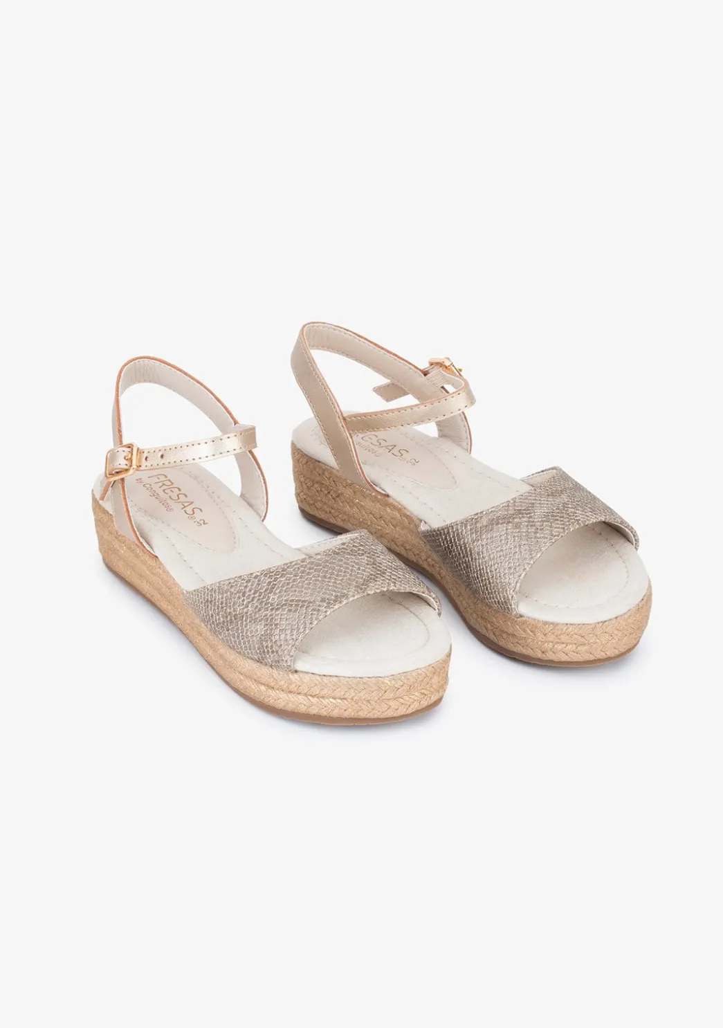 Sale Sandalias Cuña De Niña Serpiente Plata Sandalias|Alpargatas