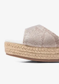Sale Sandalias Cuña De Niña Serpiente Plata Sandalias|Alpargatas
