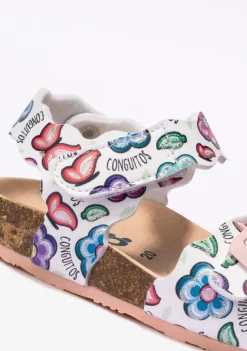 Shop Sandalias De Bebé Bio Flores Blanco Sandalias|Sandalias Bio