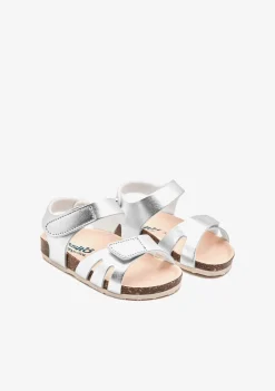 New Sandalias De Bebé Bio Tiras Plata Sandalias|Sandalias Bio