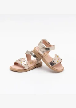Flash Sale Sandalias De Bebé Corona Piel Platino Sandalias