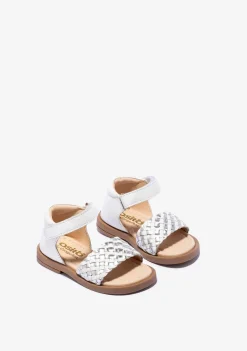 Shop Sandalias De Bebé Napa Blanco Plata Sandalias|Sandalias