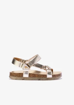 Cheap Sandalias De Niña Bio Metalizado Platino B&W Sandalias|Sandalias Bio