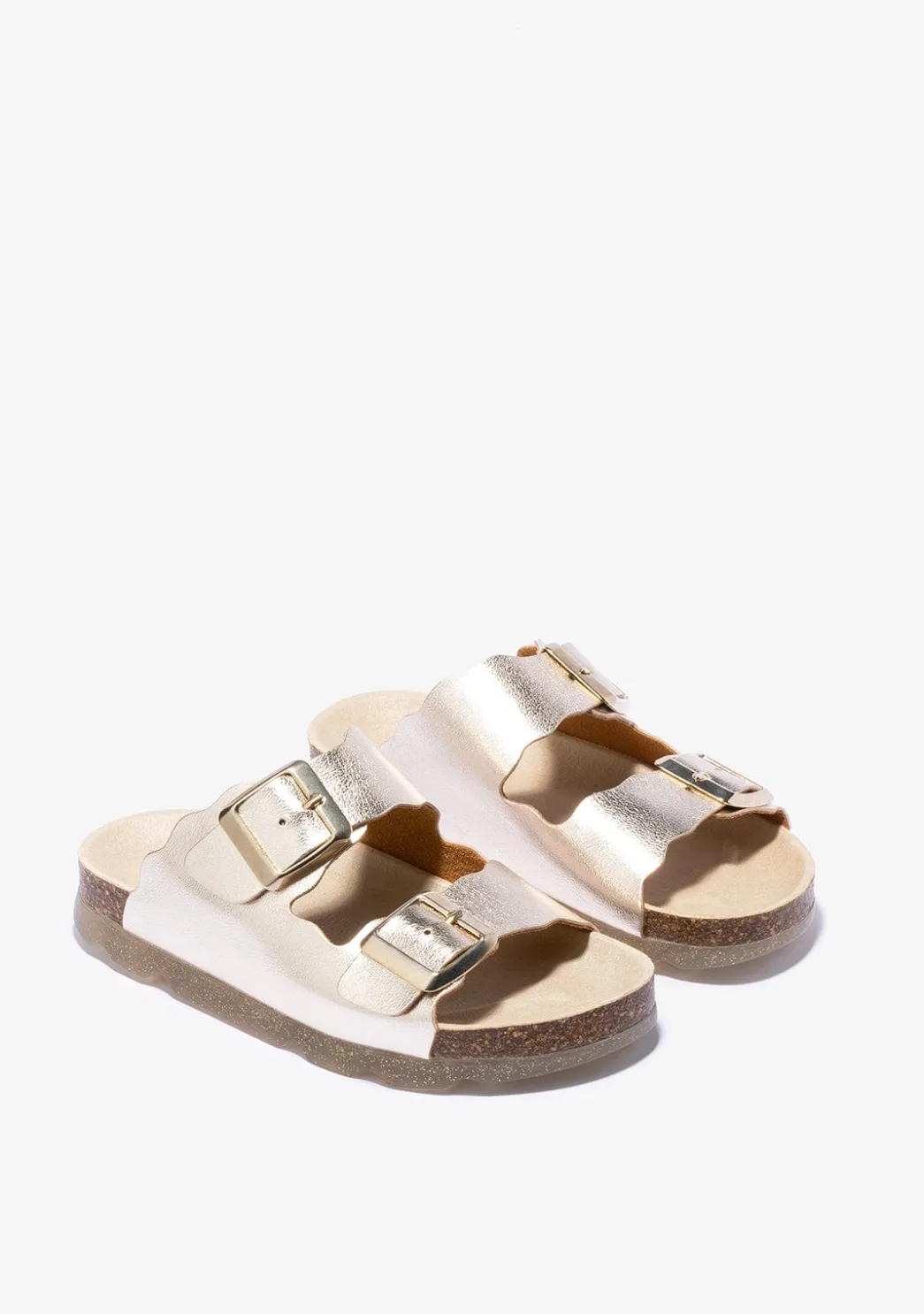 Store Sandalias De Niña Bio Metalizado Platino B&W Sandalias|Sandalias Bio