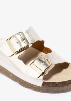 Store Sandalias De Niña Bio Metalizado Platino B&W Sandalias|Sandalias Bio