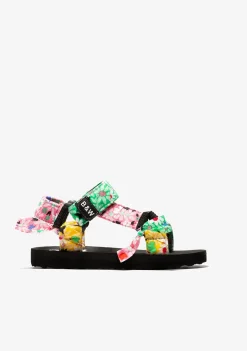 New Sandalias De Niña Flores Multicolor B&W Sandalias|Sandalias