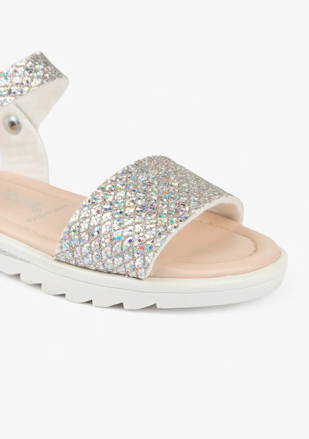 Best Sale Sandalias De Niña Glitter Multi Plata Sandalias