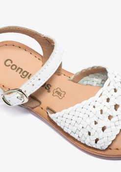 Discount Sandalias De Niña Hebilla Textura Napa Blanco Sandalias|Zapatos De Ceremonia