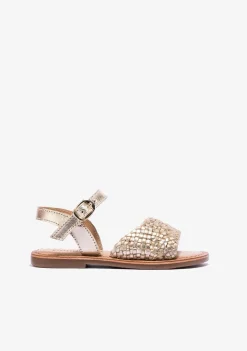 Discount Sandalias De Niña Hebilla Textura Napa Oro Sandalias|Zapatos De Ceremonia