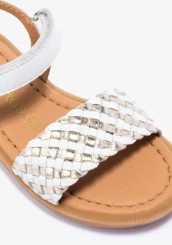 Best Sandalias De Niña Napa Blanco Oro Sandalias|Zapatos De Ceremonia