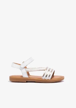Best Sandalias De Niña Tira Adherente Napa Blanco Oro Sandalias|Zapatos De Ceremonia
