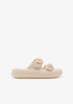 Cheap Sandalias Doble Hebilla Beige Sandalias|Sandalias