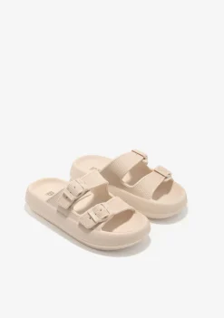 Cheap Sandalias Doble Hebilla Beige Sandalias|Sandalias