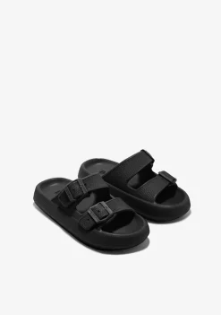 Outlet Sandalias Doble Hebilla Negro Sandalias|Sandalias