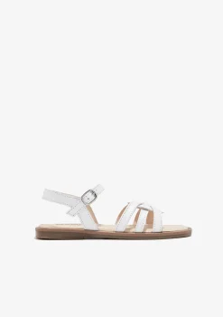 Online Sandalias Nudo Hebilla Blanco B&W Sandalias|Sandalias