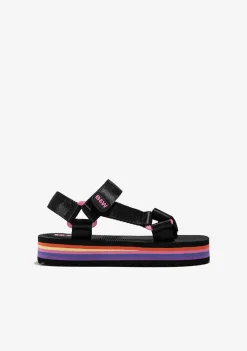 Flash Sale Sandalias Plataforma Negro B&W Sandalias|Chanclas