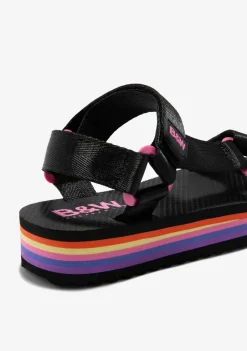 Flash Sale Sandalias Plataforma Negro B&W Sandalias|Chanclas