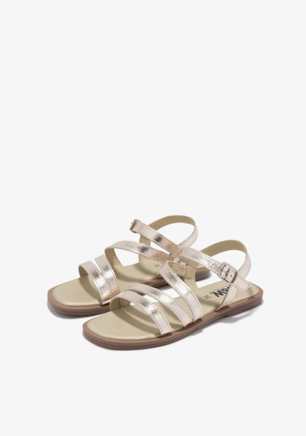 Shop Sandalias Tiras Oro B&W Sandalias|Sandalias