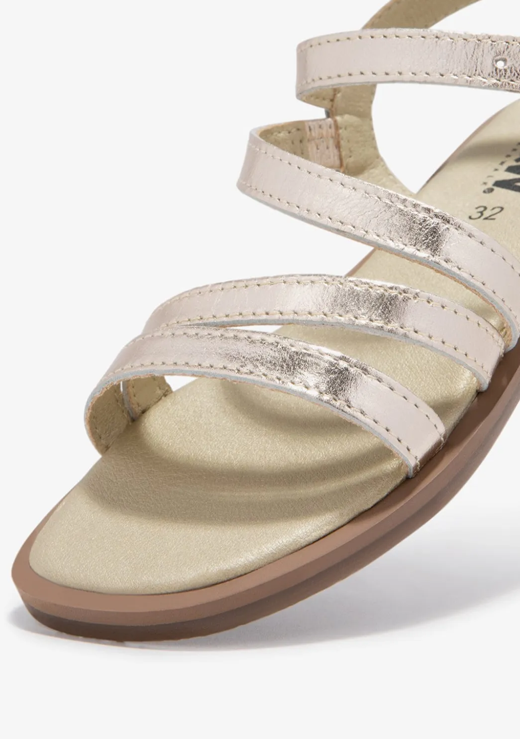 Shop Sandalias Tiras Oro B&W Sandalias|Sandalias