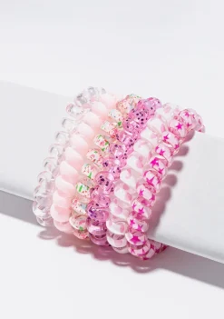 Best Sale Set Coleteros Espiral Rosa Para El Pelo